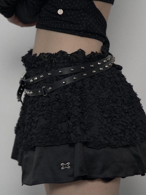 STUDDED DOUBLE BELT / BLACK