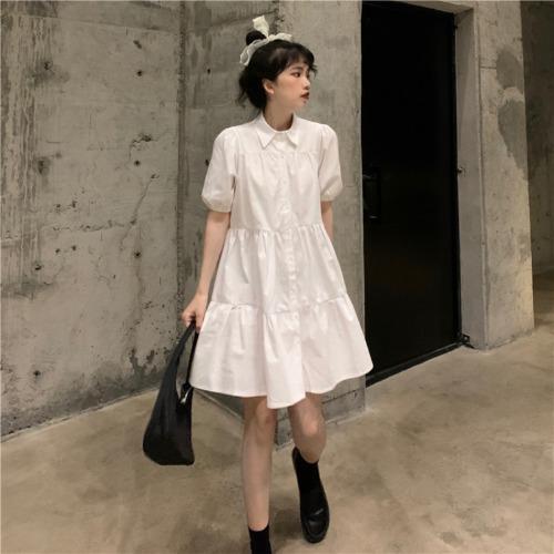 마지모르 (당일발송) 카라 셔츠 스윙 캉캉 원피스