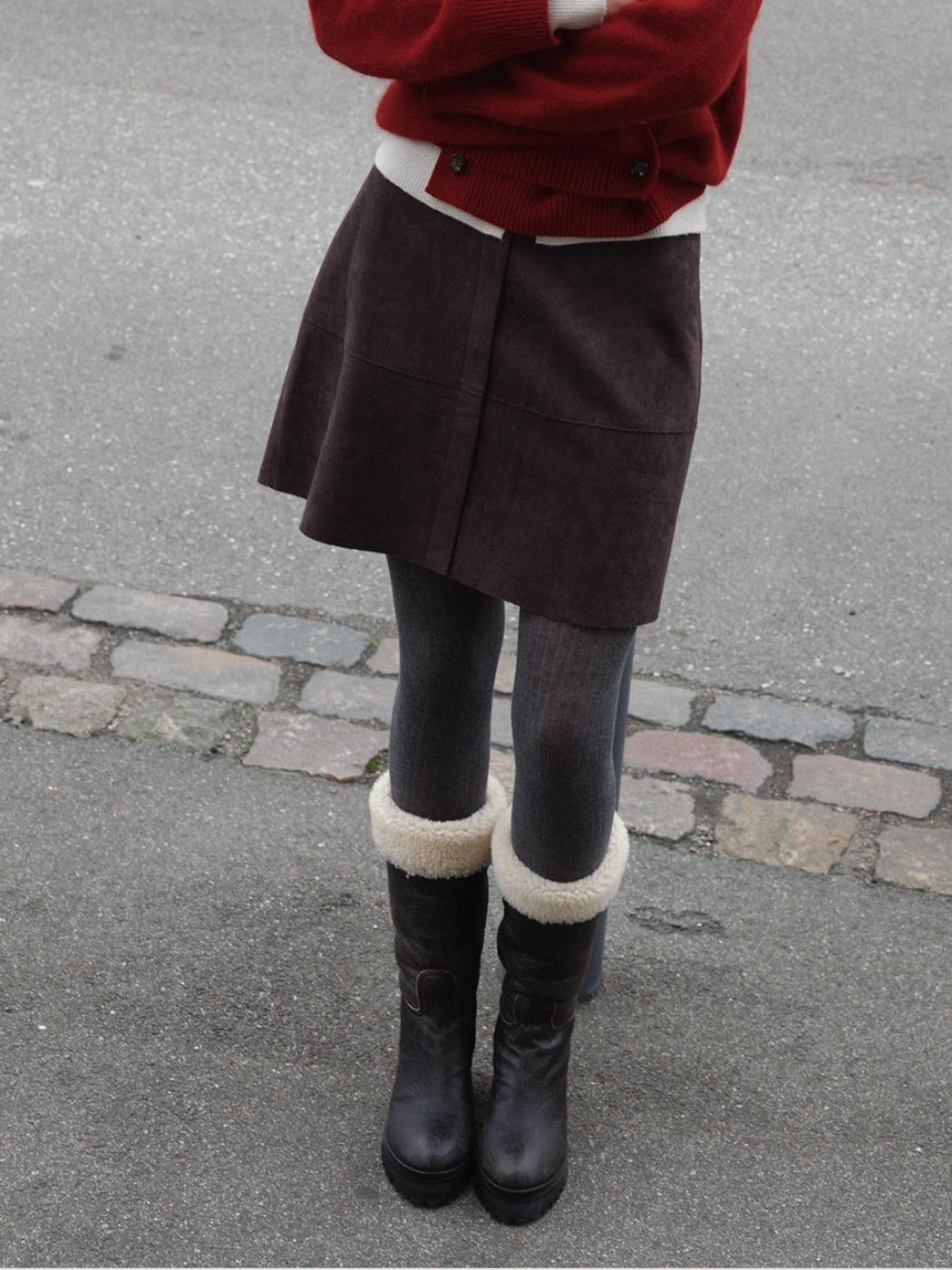 Velvet A-Line Mini Skirt (2color)