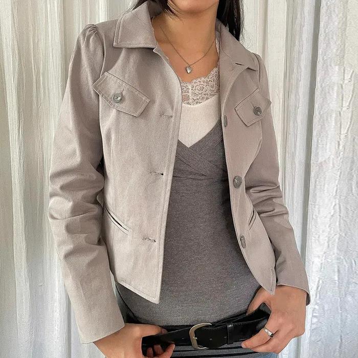 Puff Sleeve Jacket (light grey)