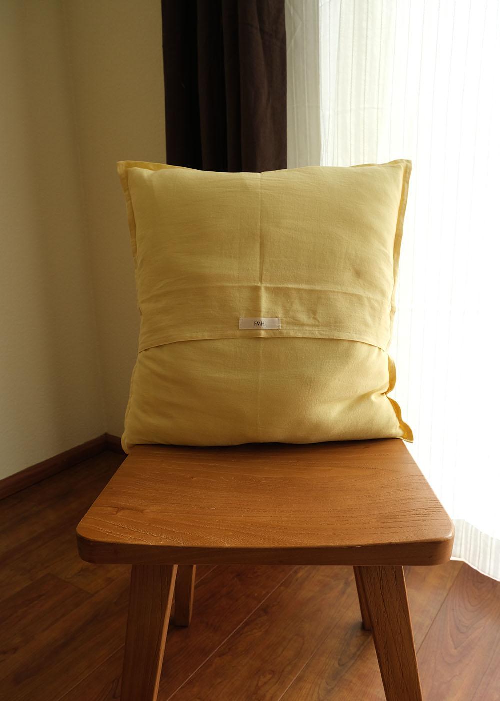 Linen+Rayon cushion cover 45x45 - Lemon