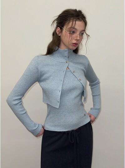 [TWEE] 이엘 레이어드 카라 긴팔 니트