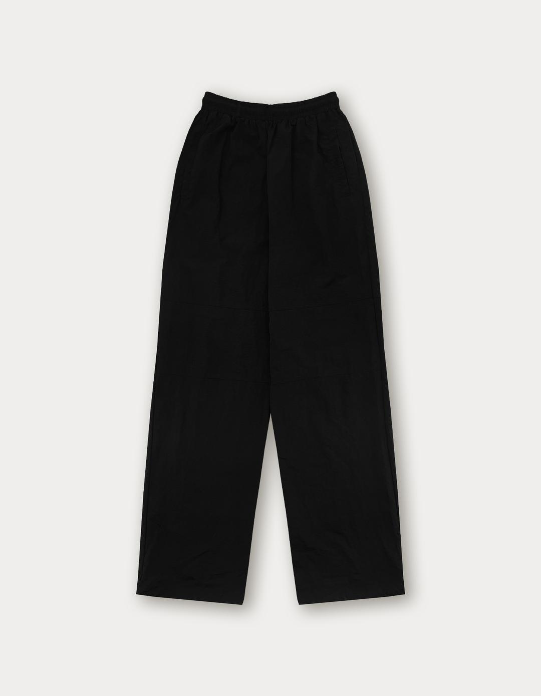 Line Nylon String Pants - Black