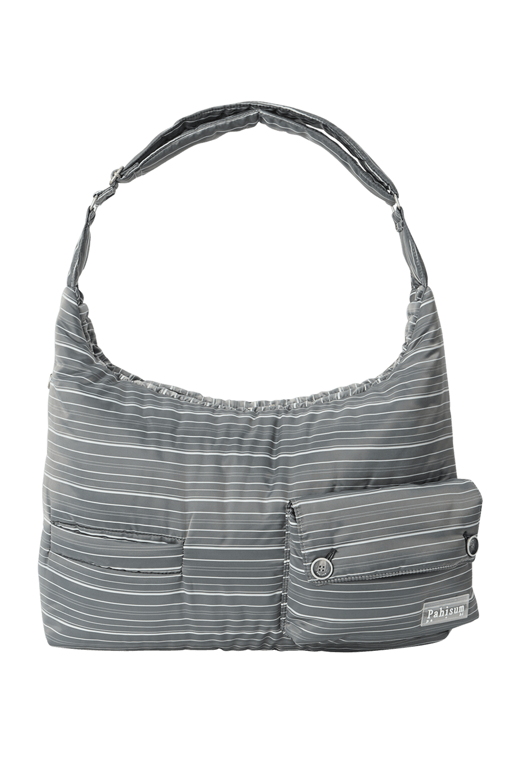 Stripe pocket cross bag_gray