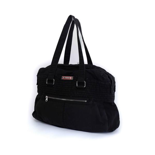 [DIESEL] 플라워 패턴 라이닝 블랙 코튼 숄더백