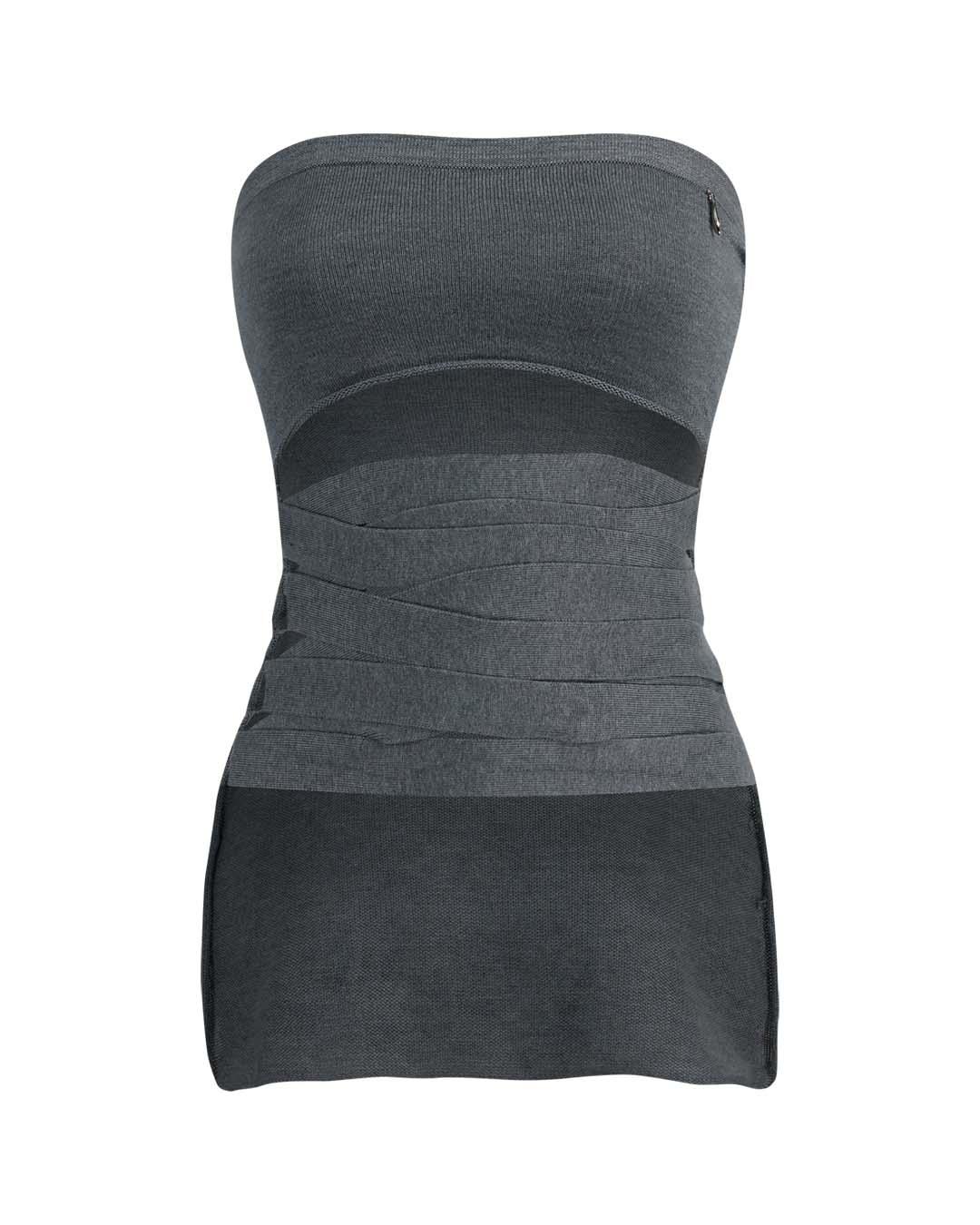 BONDAGE TOP IN TENCEL/ DARK GREY