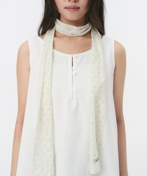 SUMMER FLOWER WRINKLE SCARF, IVORY