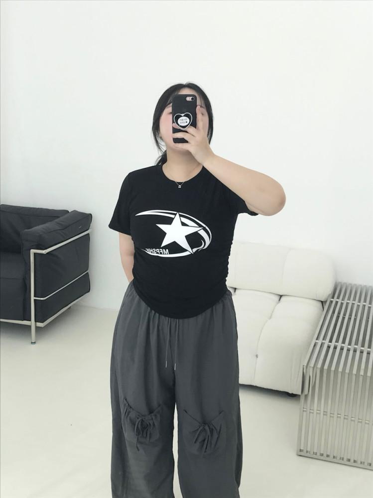 스타 옆셔링 밑단굴림 쫀득 반팔티 (2color)