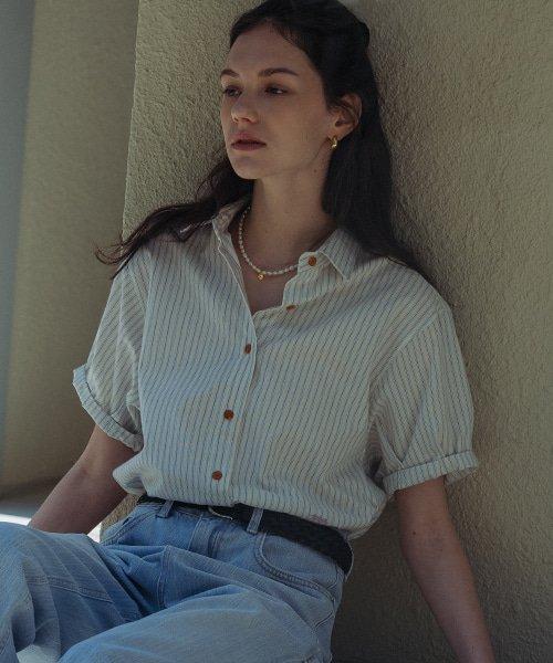 Ann button point shirt(2color)