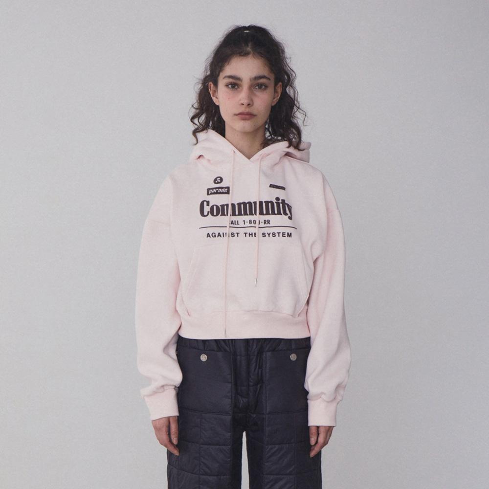 RR COMMUNITY CROPPED HOODIE (PINK)