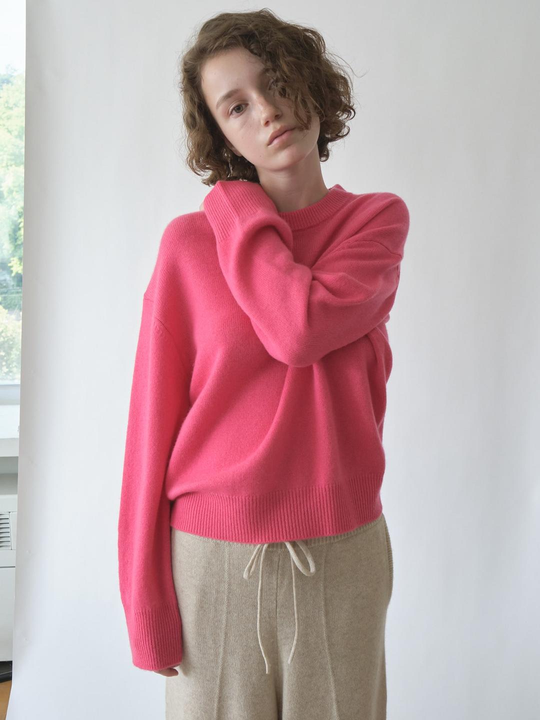 [Essential] Women Cashmere Blended Pullover - Pink