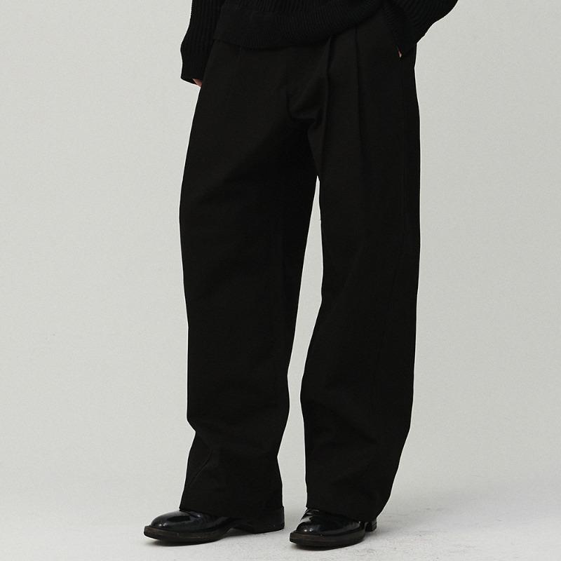 [COLLECTION LINE] 스트럭처드 코튼 커브드 팬츠 블랙