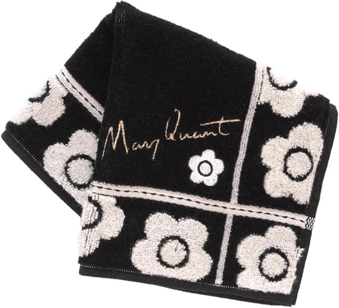 MARY QUANT 000284-0007-03 Maricwand Towel Handkerchief, Plaid Pattern 0007 (Black) Women's Women's Towel, Hand Towel, Approx. 9.8 inches (25 cm)