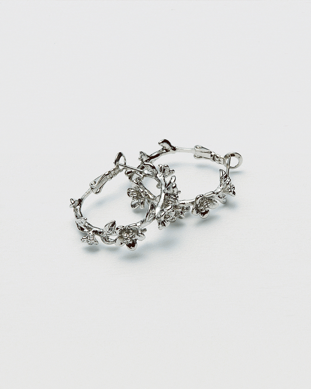 Garden Hoop Earrings Silver - 2 Sizes