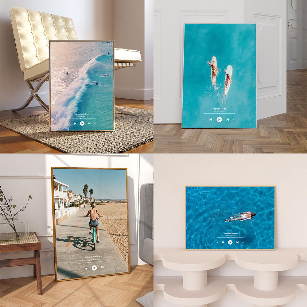 Summer Playlist 여름 바다 풍경 바다 자연 여행 숲 빈티지 레트로 인테리어 포스터 액자 20종