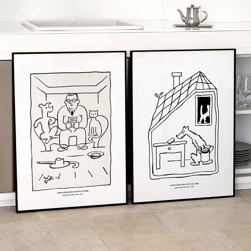 개와 고양이를 키웁니다 - 요제프 차페크 명화 그림 액자 28종