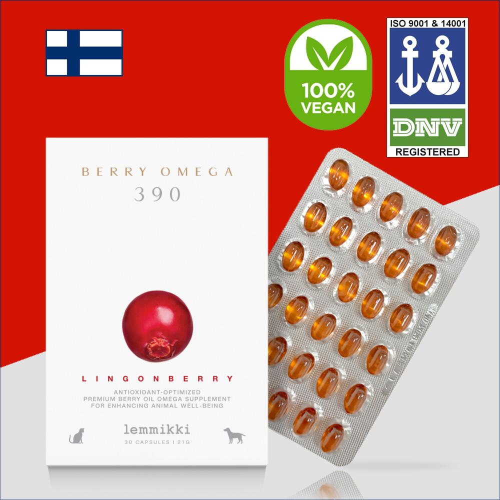 [핀란드산] 렘미끼 베리오메가 390 링곤베리 종합건강을 위한 필수 오메가 3 영양제