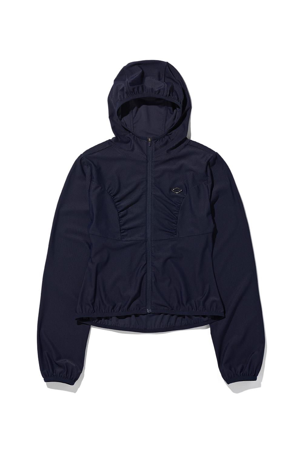 HOODED WAFFLE ZIP-UP_NAVY