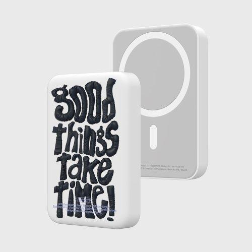 GOOD THINGS TAKE TIME-BLACK(맥세이프-보조배터리)