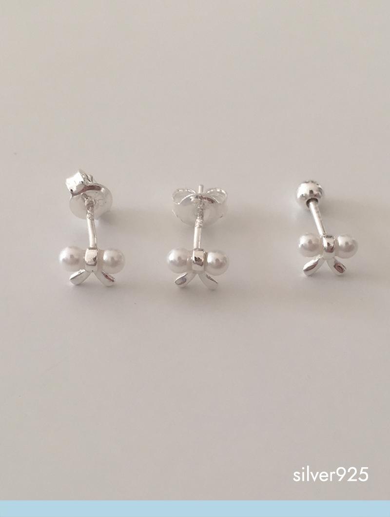 cherry pearl earring & piercing (silver925)