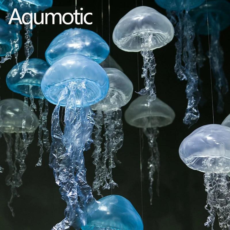 Aqumotic 실리콘 대형 해파리 장식 시뮬레이션 해파리 해양 테마 장식 장식 바다 동물