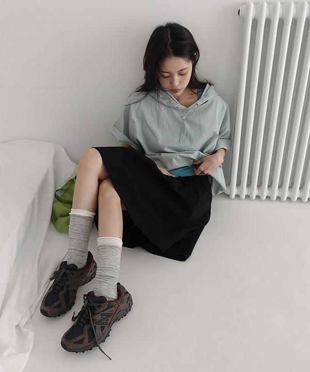 데일리쥬 [🍉썸머/MADE] 티나 코튼 밴딩 미디 스커트