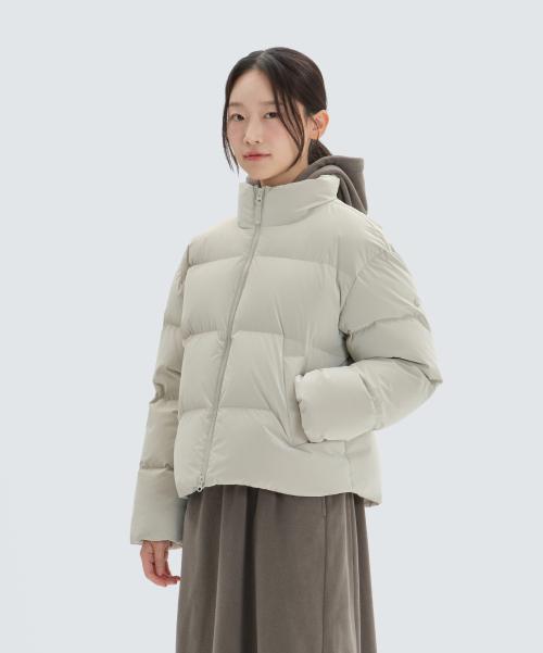 실키 여성 스탠드넥 미들 다운 자켓 (S24WWTDJ29) Light Beige