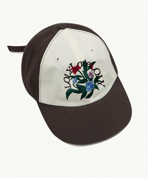 컬러블럭 캡 브라운