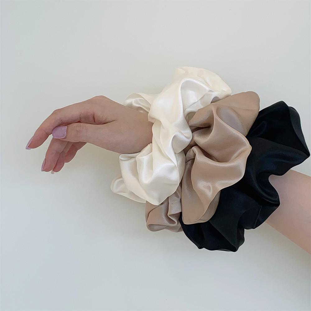 실키스킨 순도 100프로 천연 실크 빅 스크런치 라지 곱창 밴드 왕 머리 끈