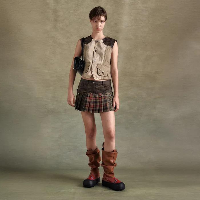 [리오더] MOLLY FAUX-LEATHER MICRO DETACHABLE SKIRT apa827w(MULTI)