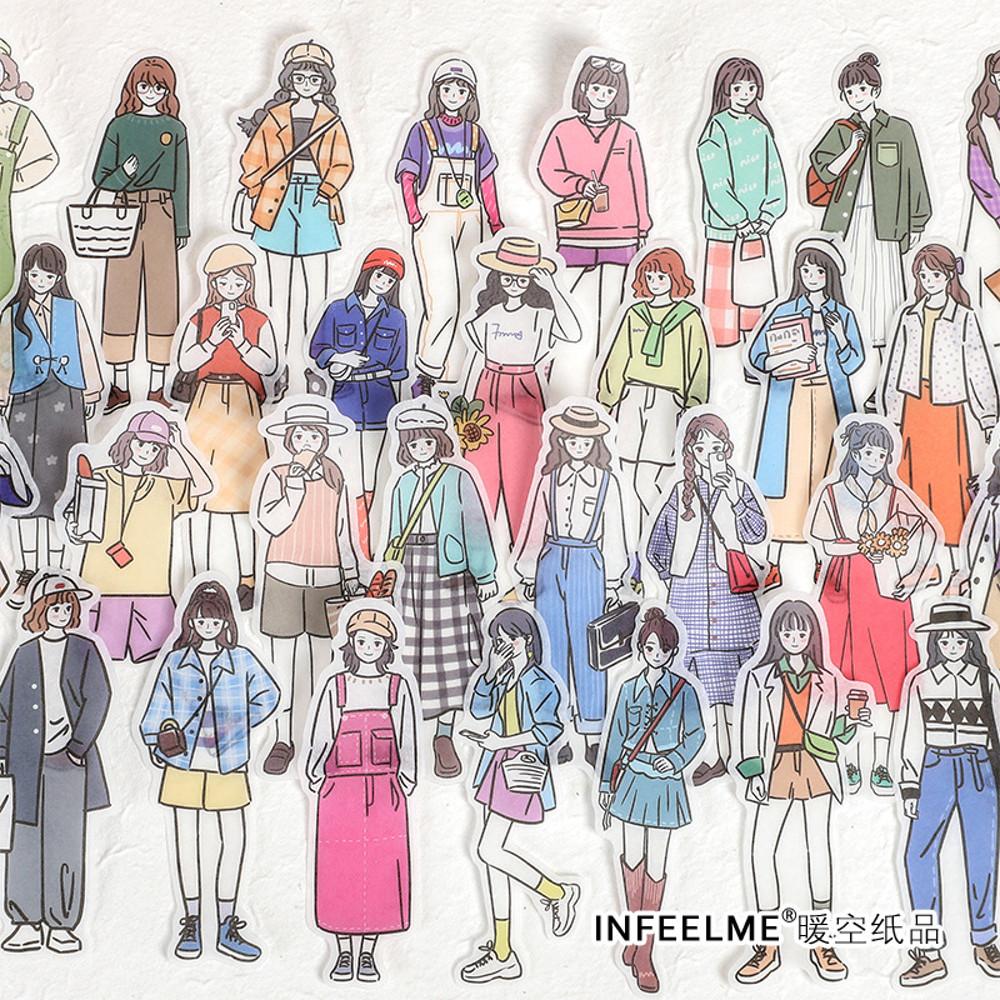 키치 다꾸 다이어리 꾸미기 인물 스티커 4종 40매