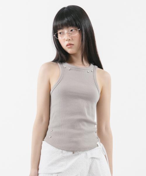 STUDDED TANK TOP [BEIGE]