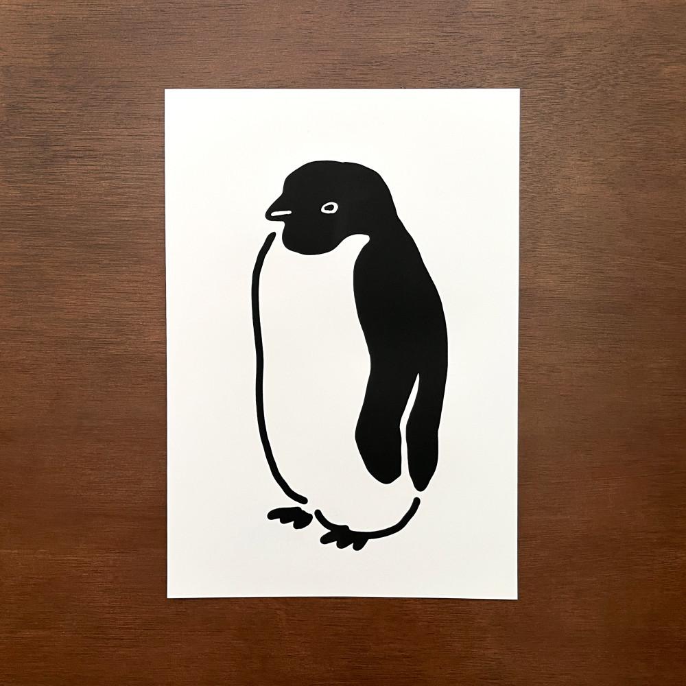 [츄지어바웃] 실크스크린 포스터 - 펭귄