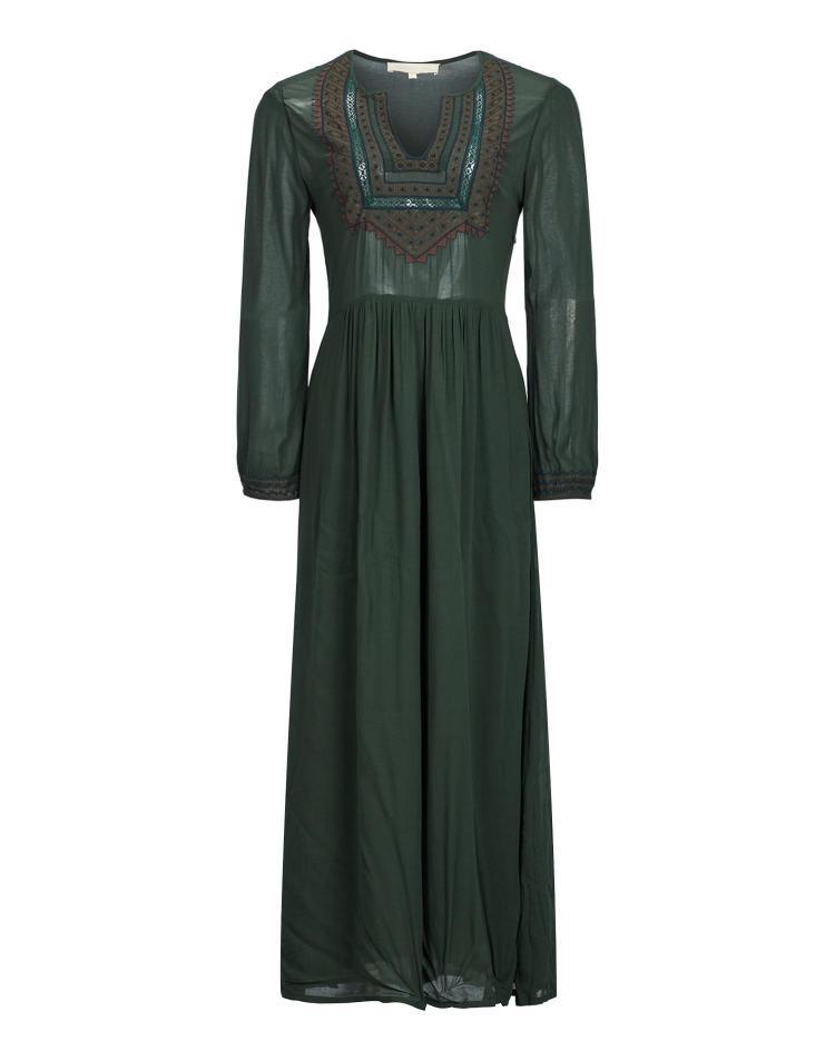 바네사브루노아떼 그린 자수장식 긴팔원피스 VIDR9F114E3