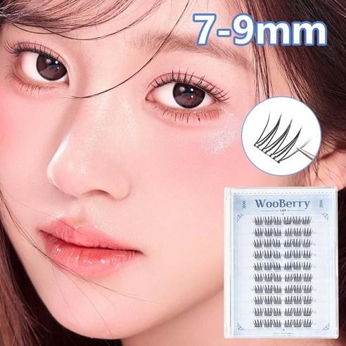 우베리 노글루 가닥 속눈썹 아이돌 속눈썹 7-9mm 짧은 A형 포인트 속눈썹 아이래쉬 10줄, 1개, M02-L