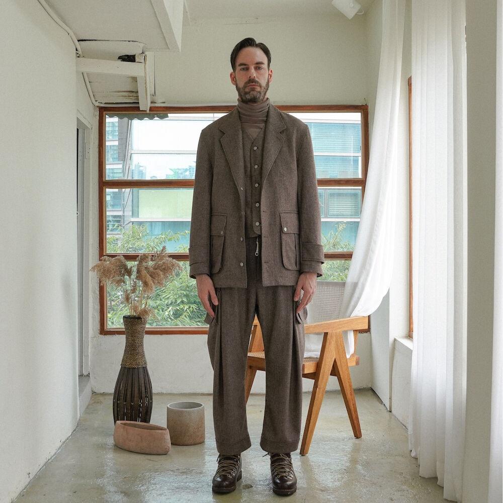 [TEWMEW] 2020FW HERRINGBONE HEAVY WORK JACKET BROWN