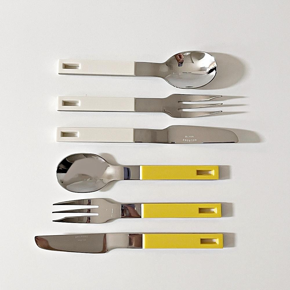 square cutlery 스퀘어 커트러리 세트 디너 디저트 스푼 포크 나이프 카페 키즈