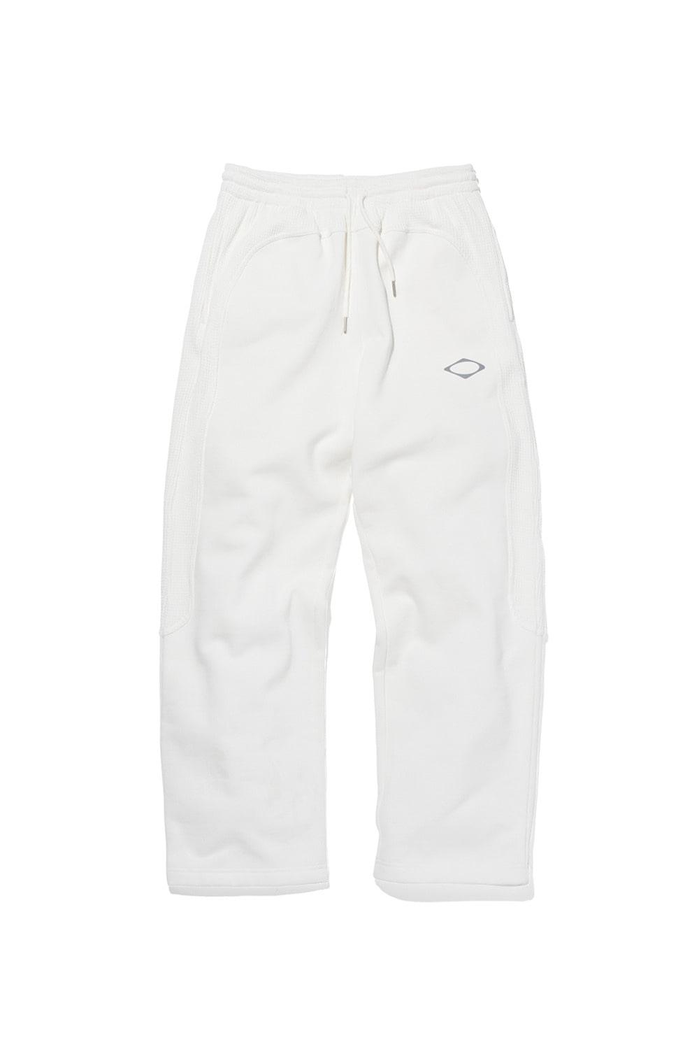 RHOMBUS WAFFLE SWEAT PANTS_WHITE