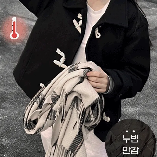 [빠른배송🚀/누빔패딩안감] Y2K 크롭 떡볶이 울코트 [기모숏코트 겨울옷 자켓 겉옷 키작녀 크리스마스연말룩 일본여행 빅사이즈 오버핏아우터 잠바 샥출발배송 당일출고 덤블여행 블랙