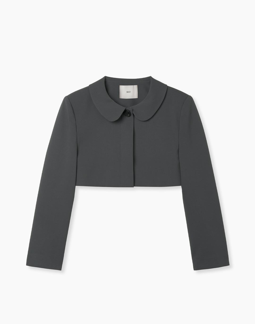 CROPPED WOOL JACKET (GRAY)