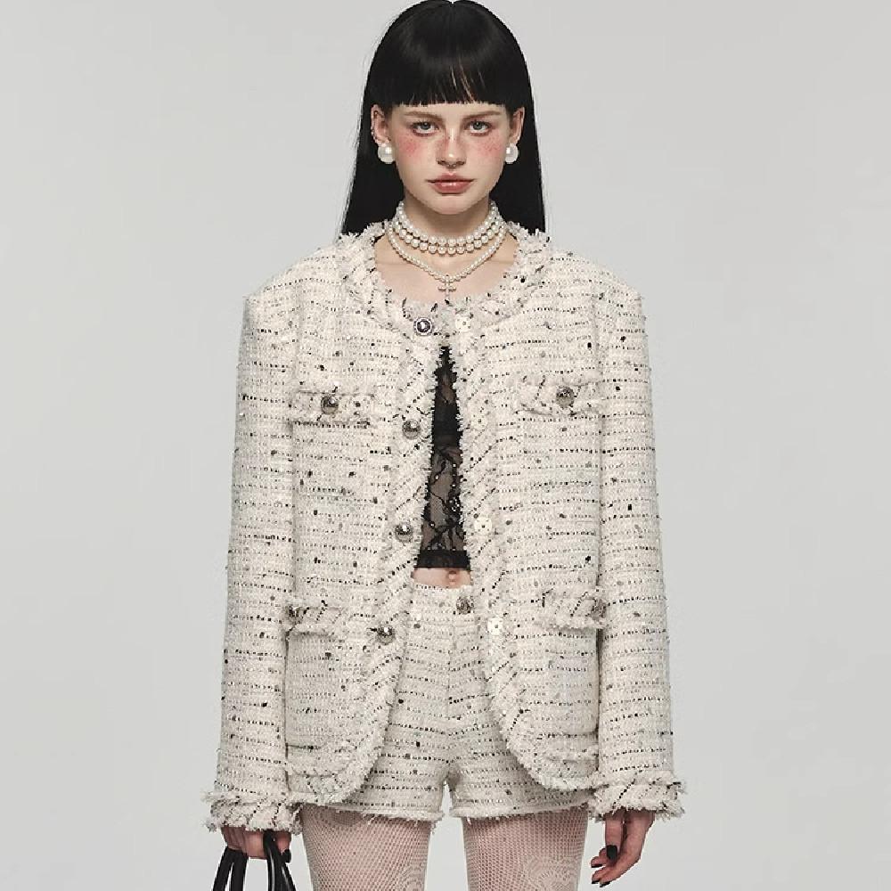 1JINNSTUDIO 오피스룩 하객룩 여성자켓 가을하객룩 트위드 투피스 2color