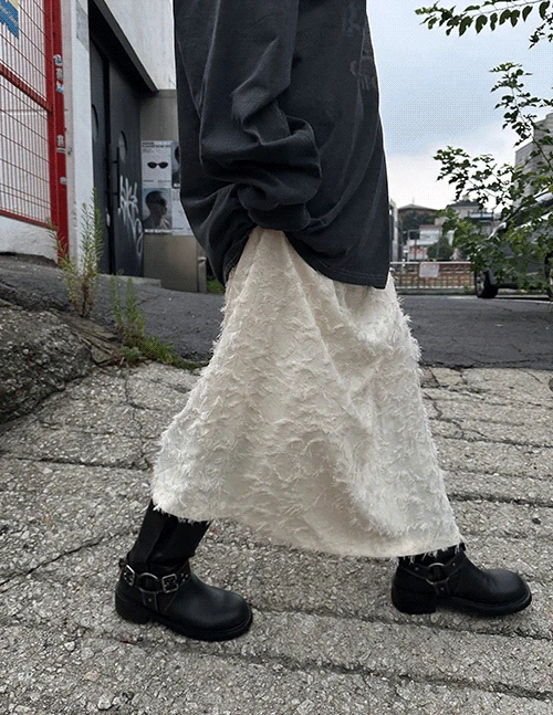 feathers long skirt