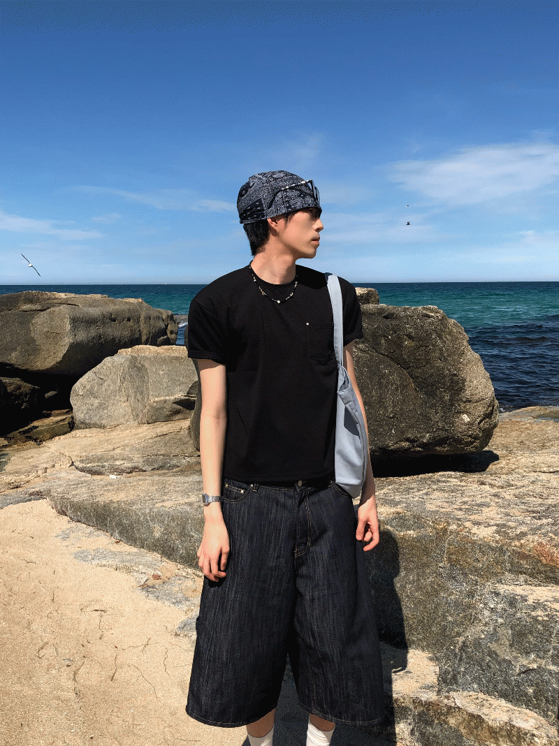 Rivet pocket crop tee 3C