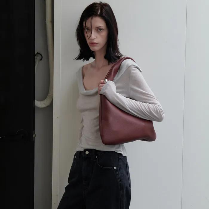 Nia Drape Neck Tee_Light gray