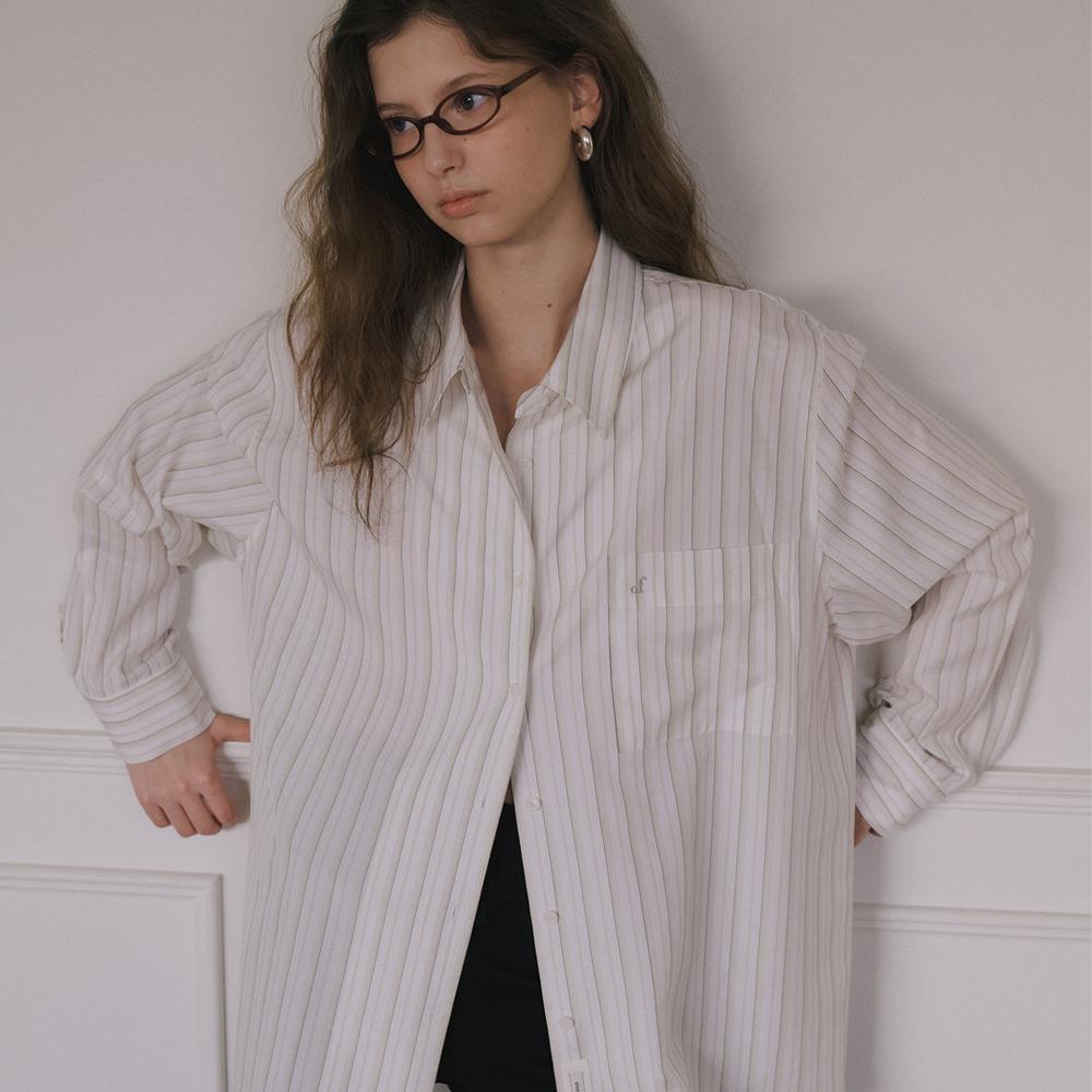 COTTON OVERSIZED SHIRTS_IVORY STRIPE