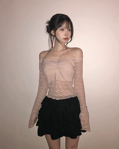 [ 연말 + 발레코어 ] pin 엔틱 레이스 오프 TOP