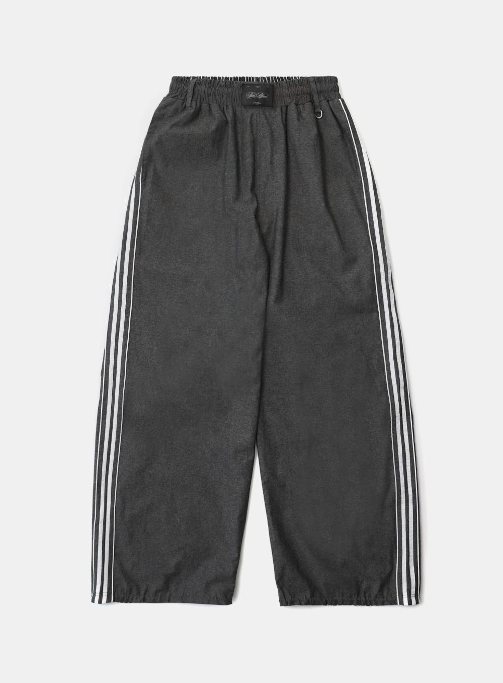 [w-pts25-027] Reversible Pinstripe Track Pants - Grey