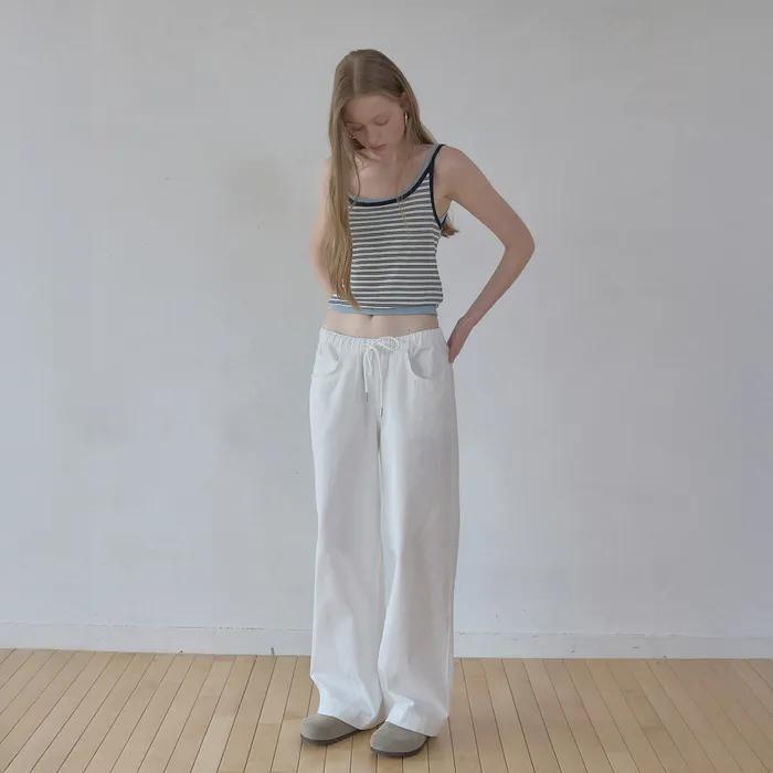 worn cotton pants (white)