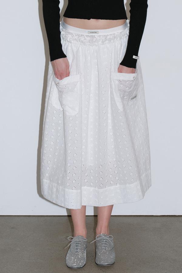 [SLIP SKIRT SET]SHIRRING COTTON SKIRT