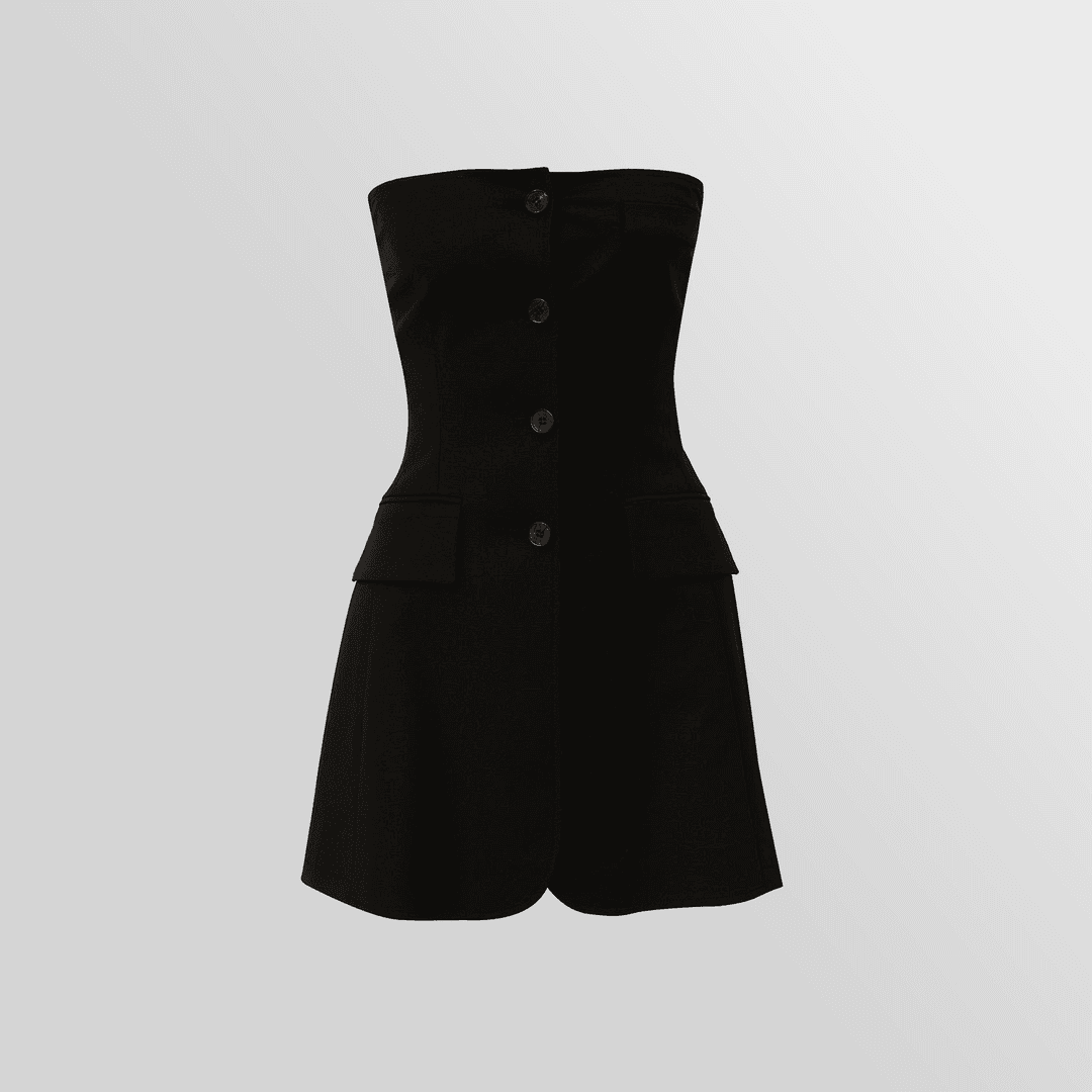 BACK STRING TUBE WOOL JACKET (BLACK)